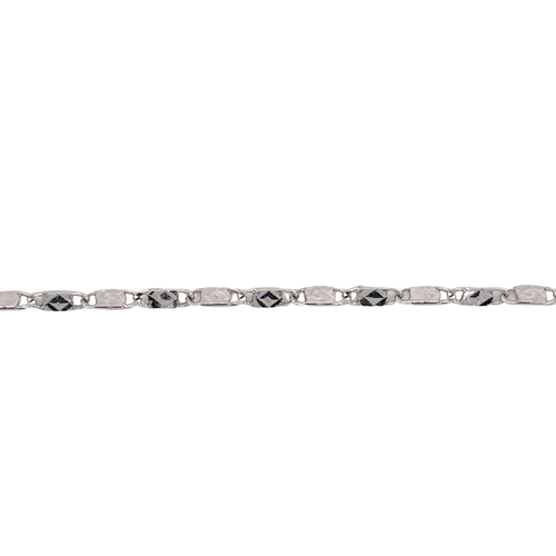 10kt White Gold 2.2mm Fancy Anklet