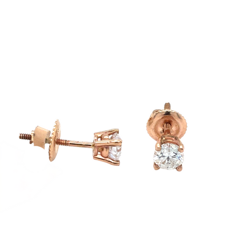 14kt Rose Gold .70ct Canadian Diamond Stud Earring