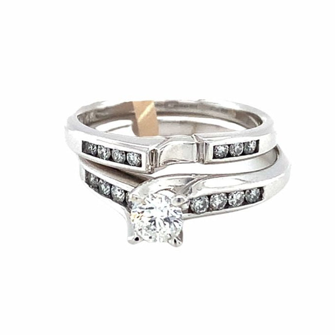 14kt White Gold .66tw Diamond Wedding Set