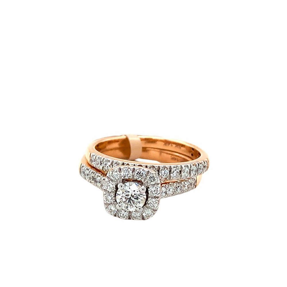 14kt Rose Gold 1.00ct Diamond Wedding Set