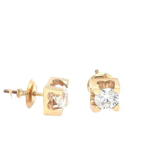 14kt Yellow Gold 1ct Canadian Diamond Stud Earring