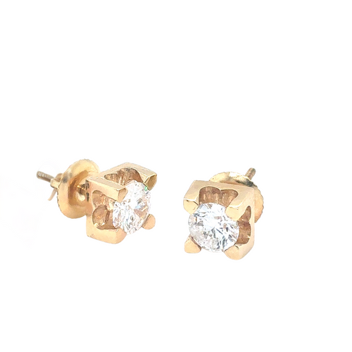 14kt Yellow Gold 1ct Canadian Diamond Stud Earring