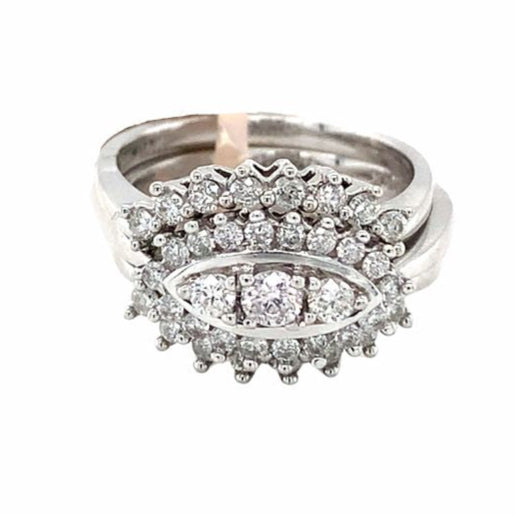 14kt White Gold .56tw Diamond Wedding Set