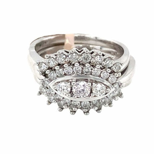 14kt White Gold .56tw Diamond Wedding Set