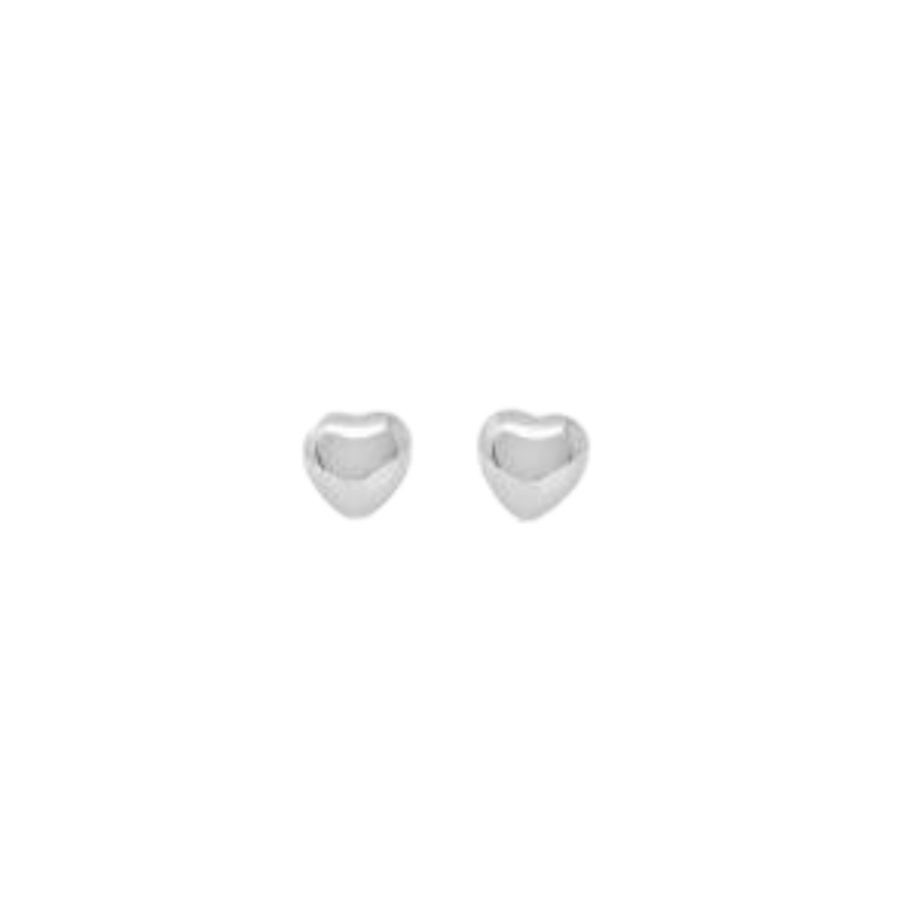 10kt White Gold Heart Stud Earrings