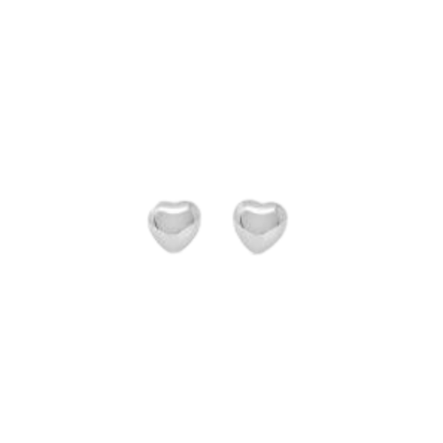 10kt White Gold Heart Stud Earrings
