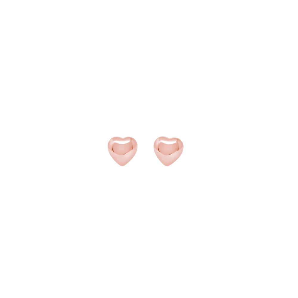 10kt Rose Gold Heart Stud Earrings