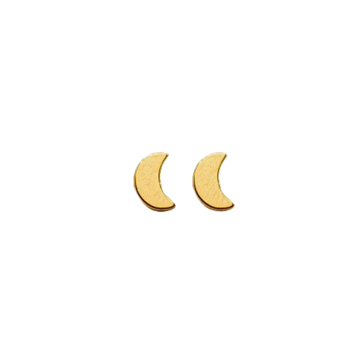 10kt Yellow Gold Crescent Moon Stud Earrings