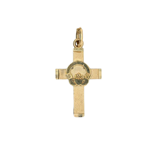 14kt Yellow Gold Clauddagh Cross