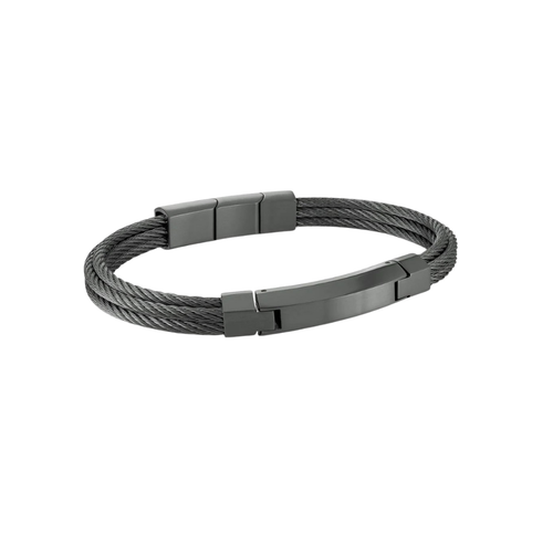 Italgem Stainless Steel Gunmetal I.D Bracelet