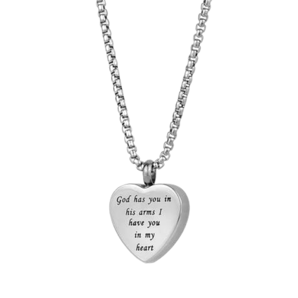 Italgem Stainless Steel Blessing Heart Urn Necklace