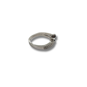 14KW Blue Sapphire and Diamond Double Bypass Ring