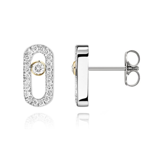 Sterling Silver .48TW Lab Grown Fancy Stud Earrings