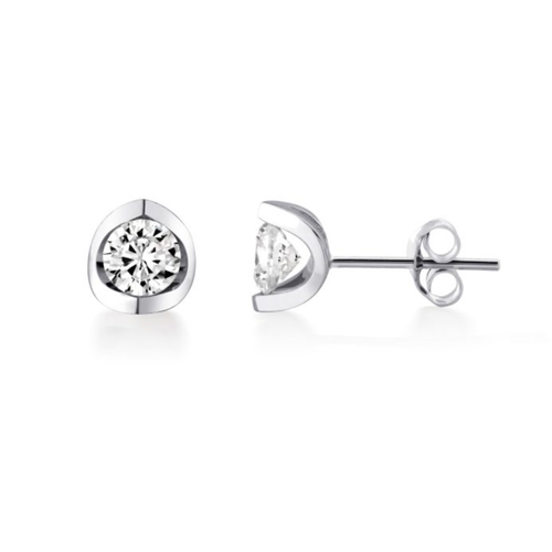 Sterling Silver .40TW Lab Grown Round Brilliant Stud Earrings