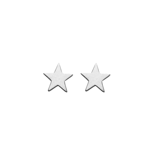 10kt White Gold Star Stud Earrings