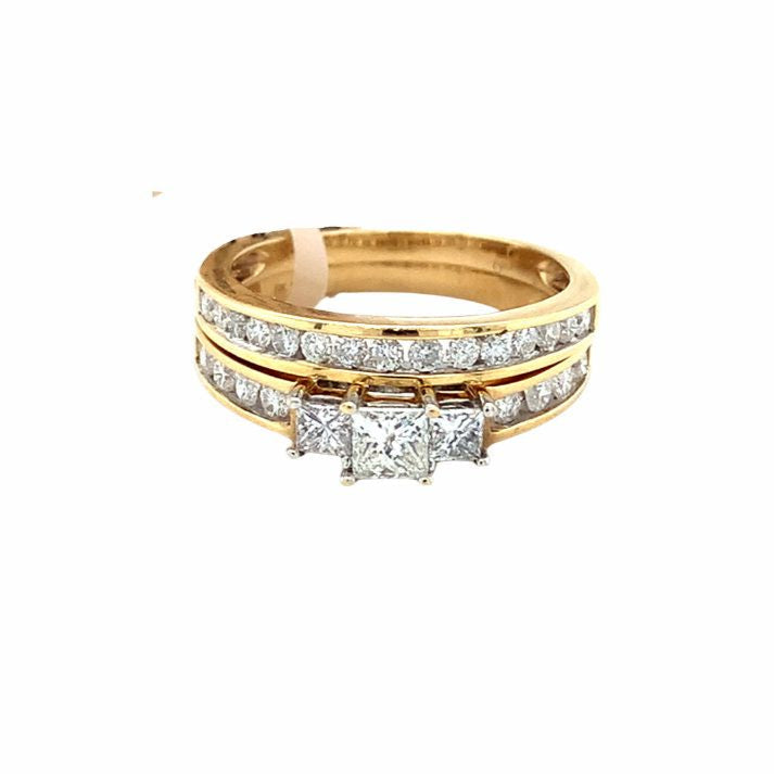 14kt Yellow Gold 1.00ct Diamond Wedding Set