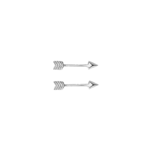 10kt White Gold Mini Arrow Stud Earrings