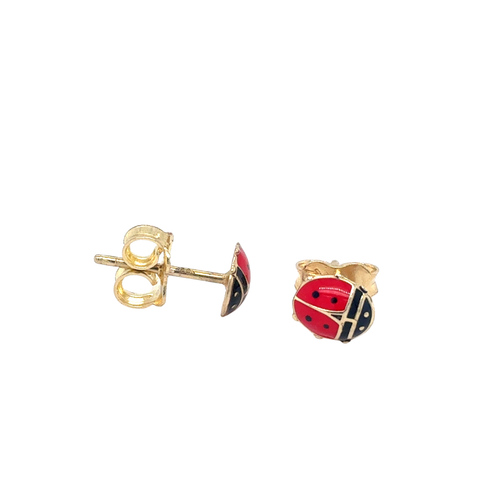 10kt Yellow Gold Ladybug Stud Earrings