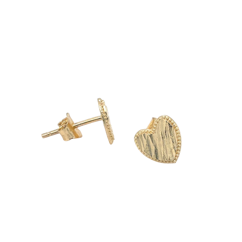 10kt Yellow Gold Heart Stud Earrings