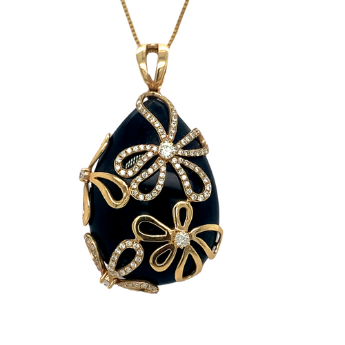 10/14KY Black Onyx Pendant + Diamonds