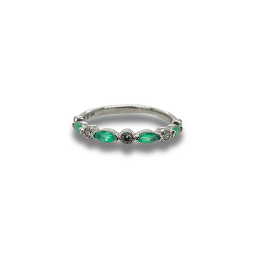 10KW Emerald and Diamond Fashion Band