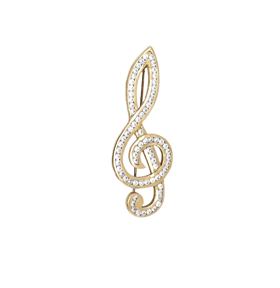 10kt Yellow Gold CZ Broach