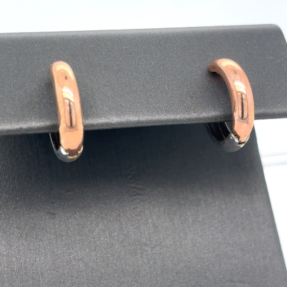 10kt Rose and Yellow Gold Fancy Huggies Earrings
