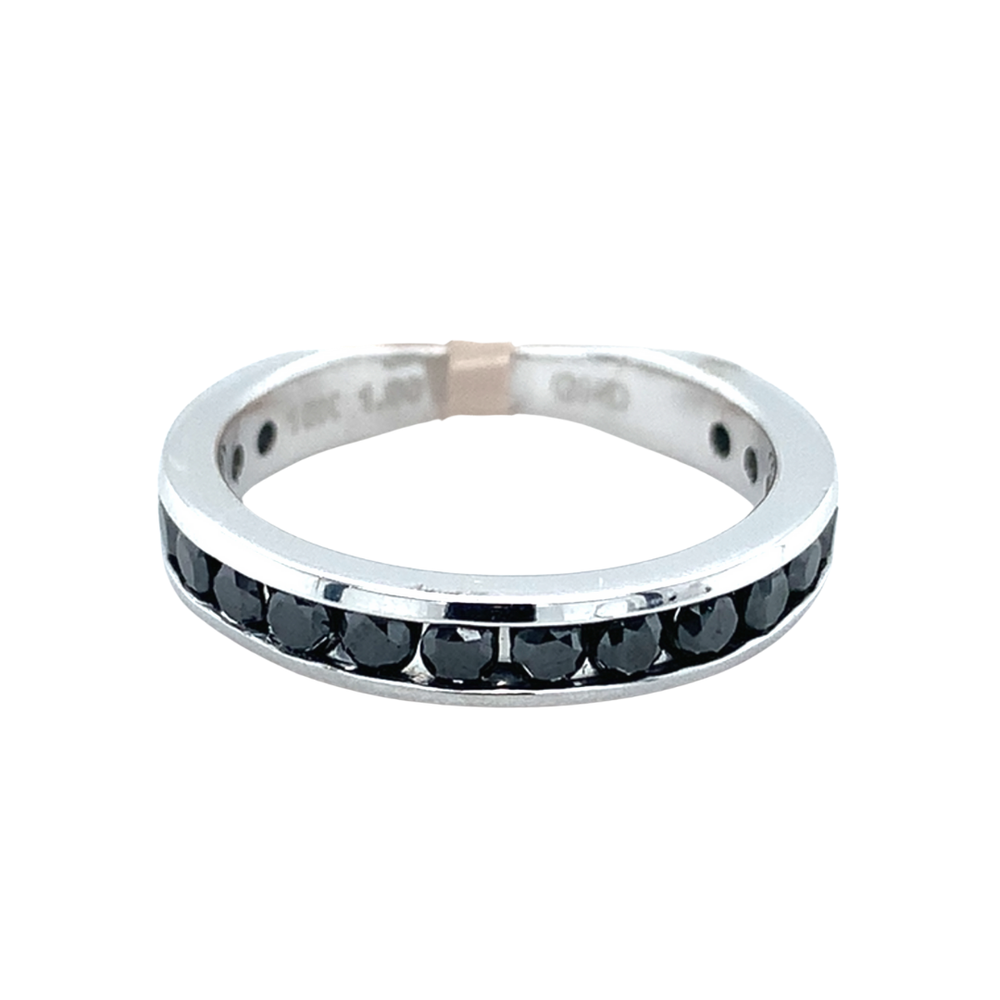10kt White Gold 1.03tw Black Diamond Band