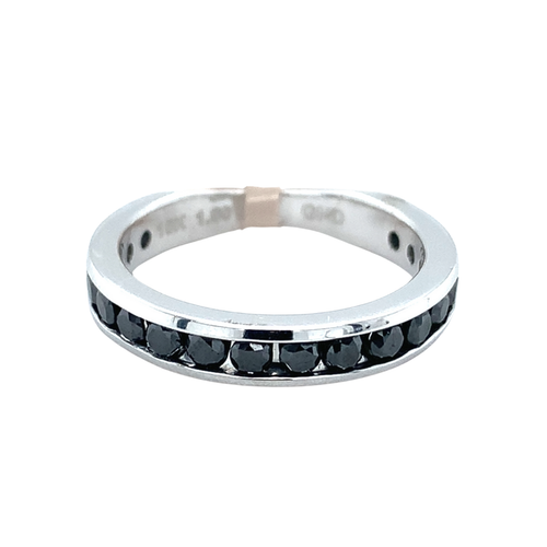 10kt White Gold 1.03tw Black Diamond Band