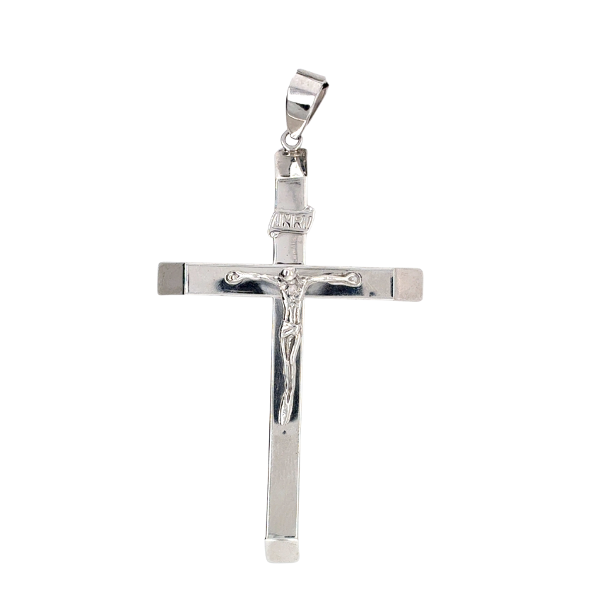 10kt White Gold Crucifix Charm