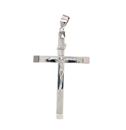 10kt White Gold Crucifix Charm