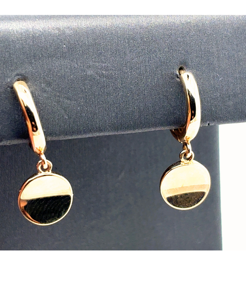 14kt Yellow Gold Fancy Disc Hoop Earrings
