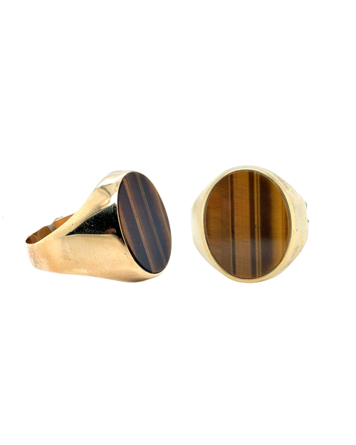 10kt Yellow Gold Fancy Tiger Eye Ring
