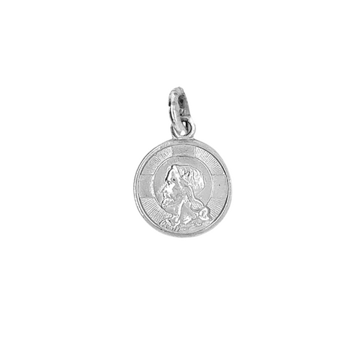 10kt White Gold Jesus Charm