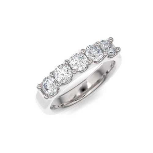 14KT White Gold 1.25ct Lab Diamond Half Eternity Band