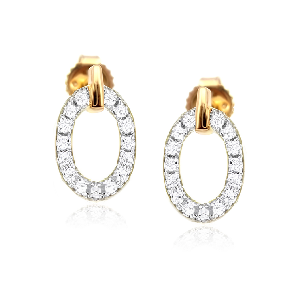 Gold Vermeil Sterling Silver .26TW Lab Grown Oval Stud Earrings