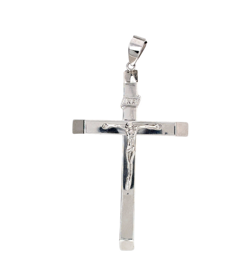 10kt White Gold Crucifix Charm