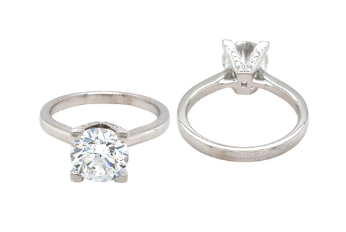 18kt White Gold Lab Grown 1.71 + .33ct RBC Diamond Ring