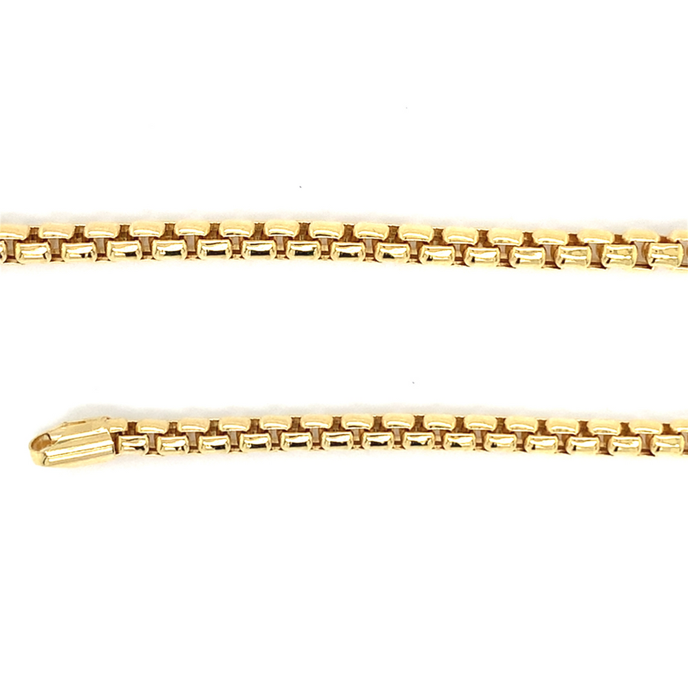 10kt Yellow Gold 8inch 4mm Rounded Box Bracelet
