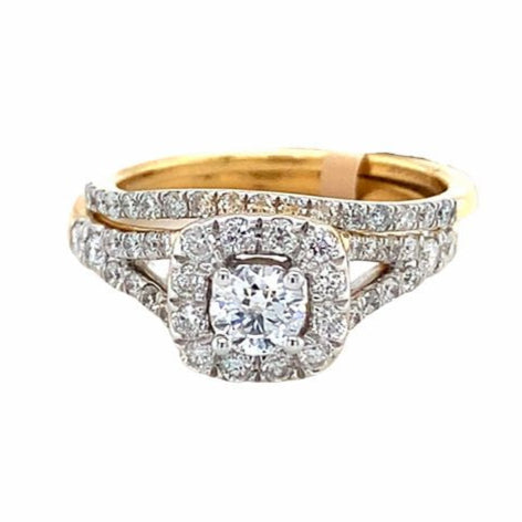 14kt Yellow Gold 1.00ct Diamond Wedding Set