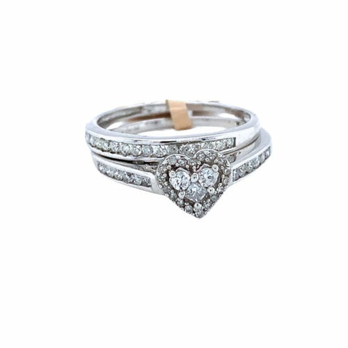 10kt White Gold .50tw Diamond Wedding Set