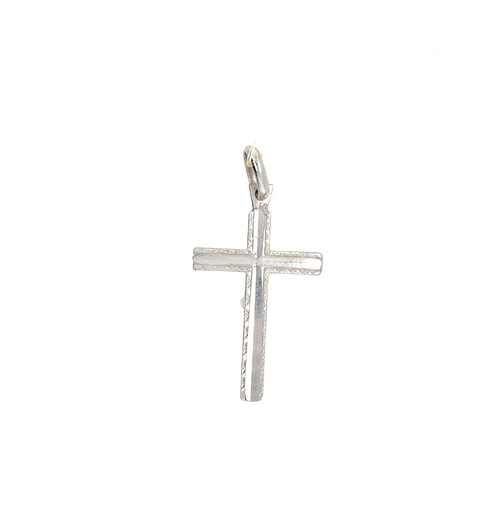 14kt White Gold Cross Charm