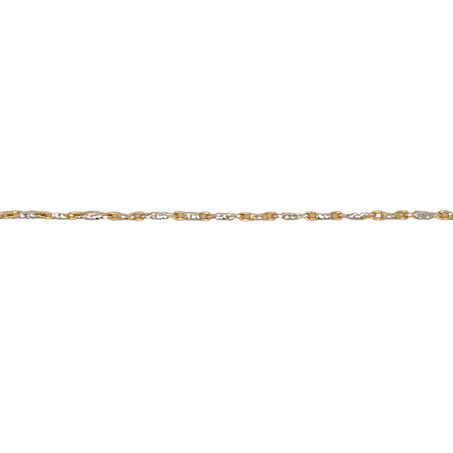 10kt Two Tone Gold 1mm Fancy Anklet