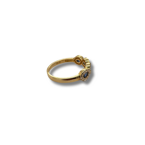14KY Blue Sapphire and Diamond Fashion Ring