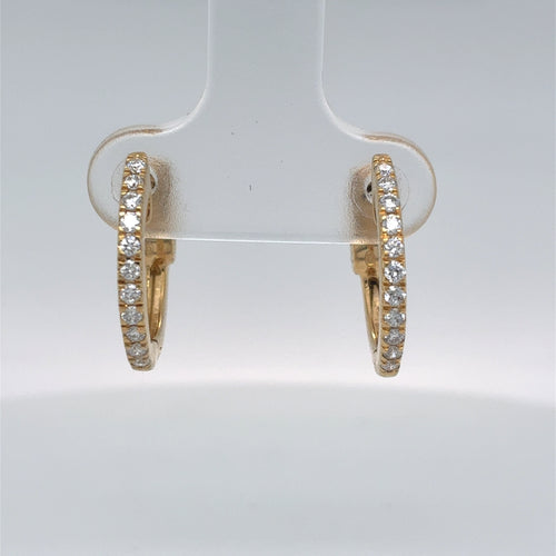 Sterling Silver Gold Plated .25tdw Lab Grown Diamond Hoop Earrings