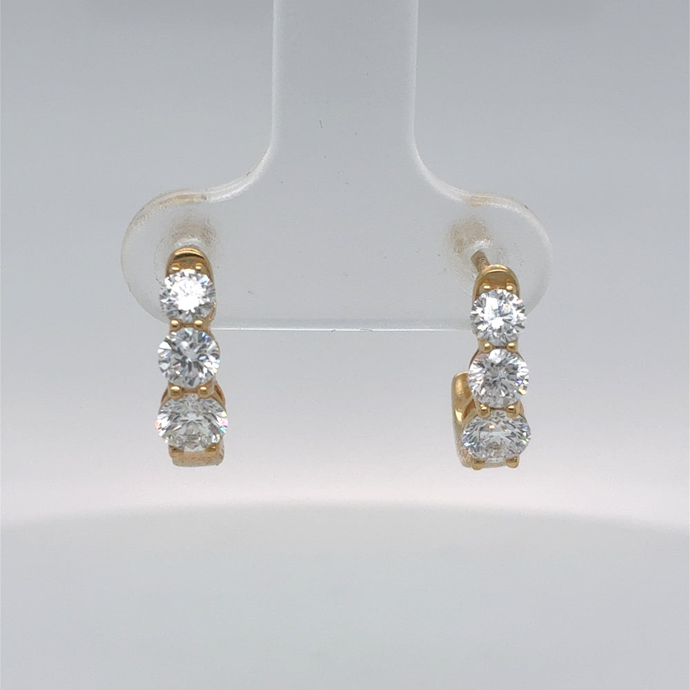 Sterling Silver Gold Plated 1.0tdw Lab Grown Diamond Hoop Earrings
