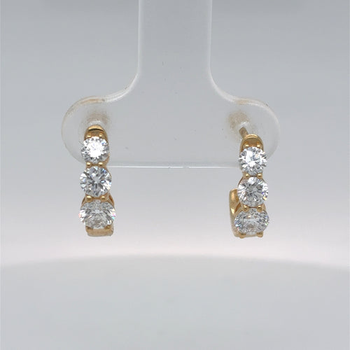 Sterling Silver Gold Plated 1.0tdw Lab Grown Diamond Hoop Earrings