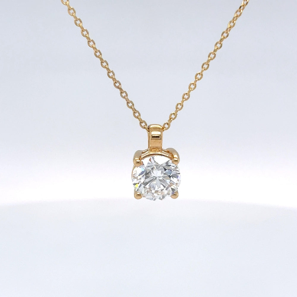 Sterling Silver Gold Plated 1.0tdw Lab Grown Diamond Pendant