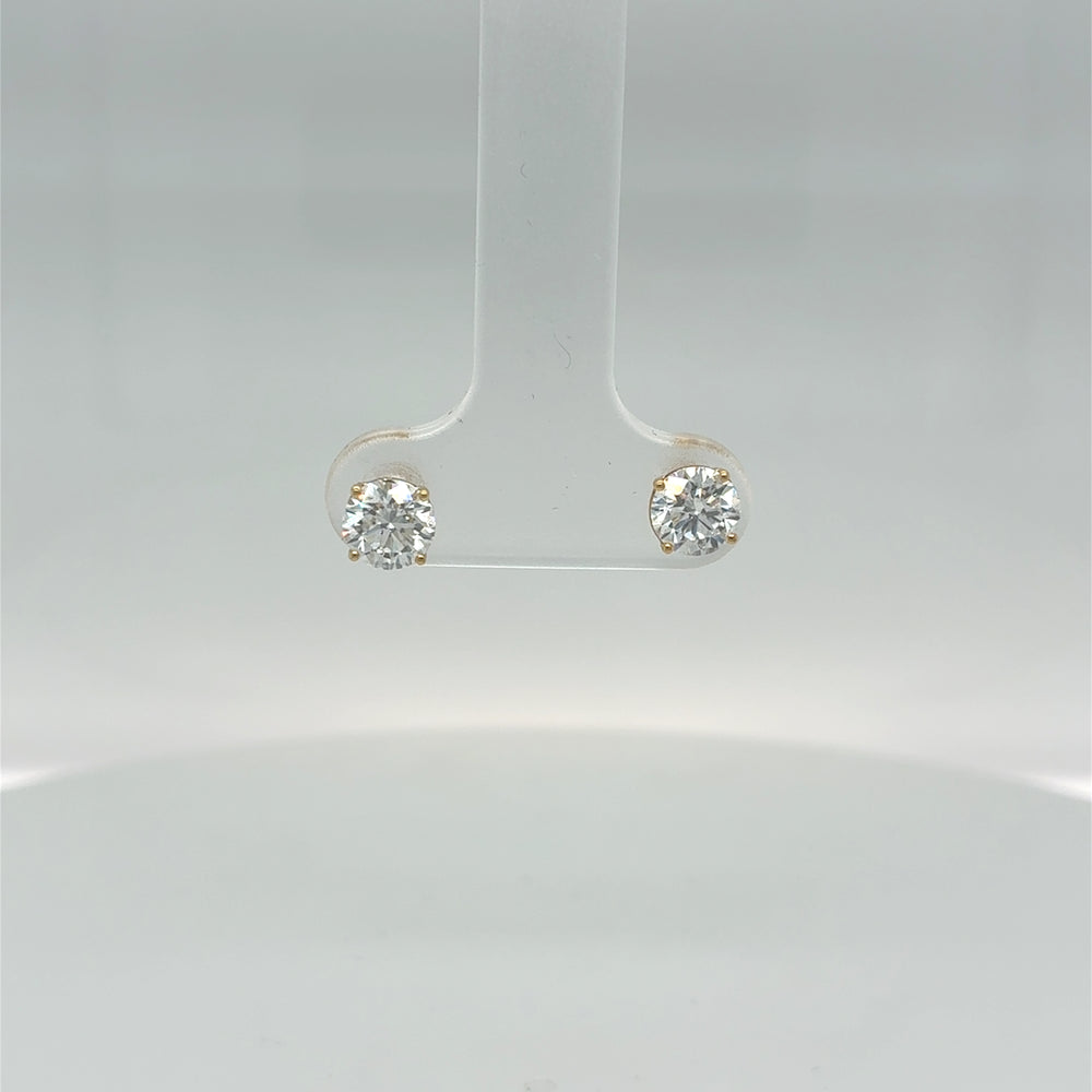 Sterling Silver Gold Plated .50tdw Lab Grown Diamond Studs