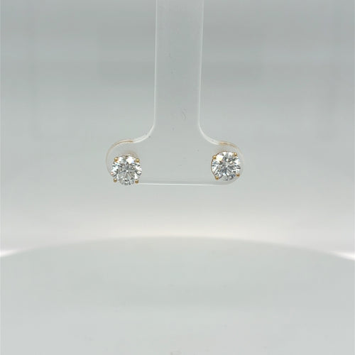 Sterling Silver Gold Plated .50tdw Lab Grown Diamond Studs